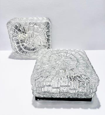 Wandlamp - Glas, Plastic - Twee wandlampen