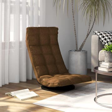 vidaXL Vloerstoel draaibaar stof bruin, Maison & Meubles, Chaises, Verzenden