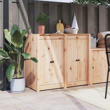 vidaXL Kastdeurtjes voor buitenkeuken MEPPEL  2 st 50x9x82, Verzenden, Nieuw
