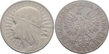 10 Zloty 1933 Polen Republik 1918-1939, Verzenden, België