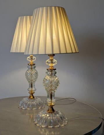 Artelight - Lampe de table (2) - Cristal - verre - laiton -
