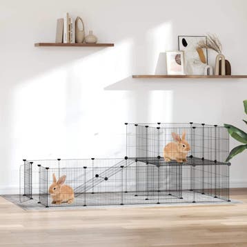 vidaXL Huisdierenkooi met deur 36 panelen 175x105x70 cm, Verzenden, Nieuw