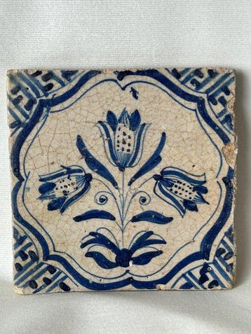 Baroque Carreau - Fleurs dans un vase - Delftse fabriek -