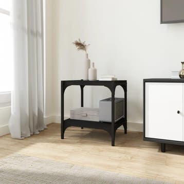 vidaXL Tv-meubel 40x33x41 cm bewerkt hout en staal zwart, Verzenden
