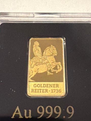 Wereld. Gold bar Goldener Reiter, 1/200 Oz (.999) (Zonder, Postzegels en Munten