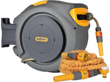 Hozelock Auto Reel - Wandslangbox 20 m + Superhoze, Verzenden, Zo goed als nieuw