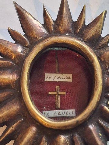 Reliekhouder - Heilige Doornenkroon en Kruis D,N,G,C van, Antiek en Kunst