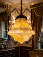 Plafondlamp - Glas, Metaal - Art Deco