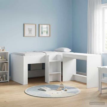 vidaXL Kinderhoogslaper Wit 80 x 160 cm Bewerkt hout, Huis en Inrichting, Slaapkamer | Bedden, Verzenden, Nieuw