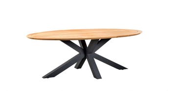 Suns Madre tuintafel met ovaal teak blad 220 x 130 cm SALE |