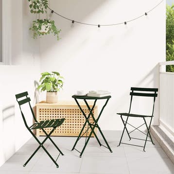 vidaXL Opvouwbare Bistroset 3 st Bossen Staal, Tuin en Terras, Tuinsets en Loungesets, Verzenden, Nieuw