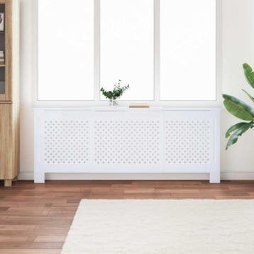 vidaXL Radiatorombouw 205 cm MDF wit, Verzenden, Nieuw