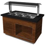Verwarmd Buffet | PREMIUM LINE | Houtlook/Graniet | 3x 1/1, Verzenden, Nieuw in verpakking