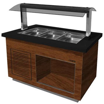 Verwarmd Buffet | PREMIUM LINE | Houtlook/Graniet | 3x 1/1, Verzenden, Nieuw in verpakking
