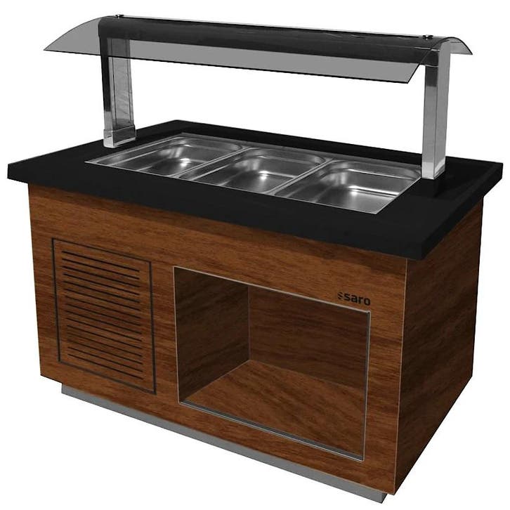 Verwarmd Buffet | PREMIUM LINE | Houtlook/Graniet | 3x 1/1, Zakelijke goederen, Horeca | Keukenapparatuur, Nieuw in verpakking