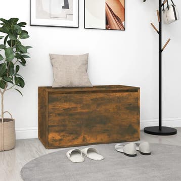 vidaXL Halbankje 80x40x45 cm bewerkt hout gerookt, Verzenden, Nieuw