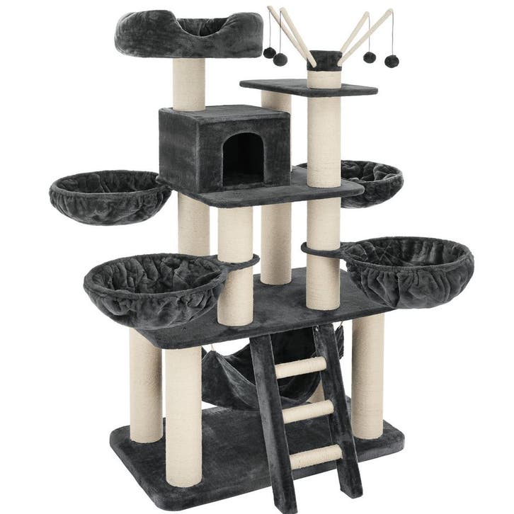 tectake Krabpaal Gismo 195cm - grijs/wit, Dieren en Toebehoren, Katten-accessoires, Verzenden