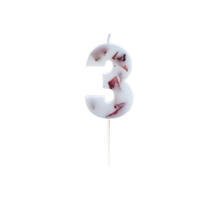 Kaars 3 Jaar Rozenblaadjes 9cm, Hobby & Loisirs créatifs, Articles de fête, Envoi