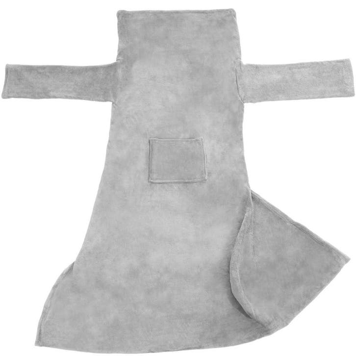 tectake Fleece deken met mouwen - 200 x 170 cm, grijs, Maison & Meubles, Accessoires pour la Maison | Plaids & Couvertures, Envoi