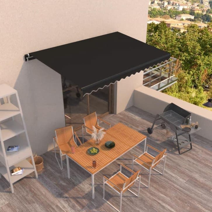 vidaXL Luifel handmatig uittrekbaar 450x350 cm, Jardin & Terrasse, Protection solaire, Envoi