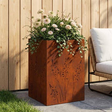 vidaXL Plantenbak Roestkleurig 50 x 50 x 75 cm weervast, Tuin en Terras, Verzenden, Nieuw