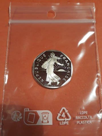 Frankrijk. 2 Francs 1991 Semeuse. BE (Proof) (Zonder