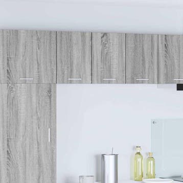 vidaXL Hangkast 2 st Grijs Sonoma en Wit Bewerkt hout, Verzenden, Nieuw