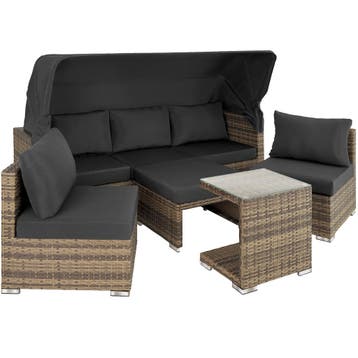 tectake Rotanlounge met aluminium frame San Marino - natuur, Verzenden, Nieuw