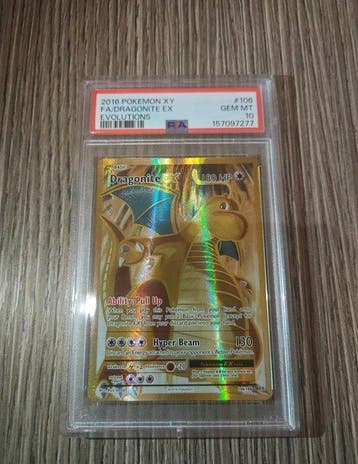 Pokémon - 1 Graded card - Dragonite 106 Full art, Foil,