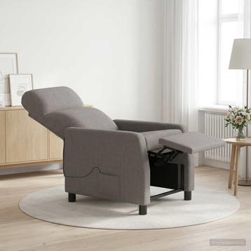 vidaXL Massage Relaxstoel Taupe Stof, Huis en Inrichting, Fauteuils, Verzenden, Nieuw