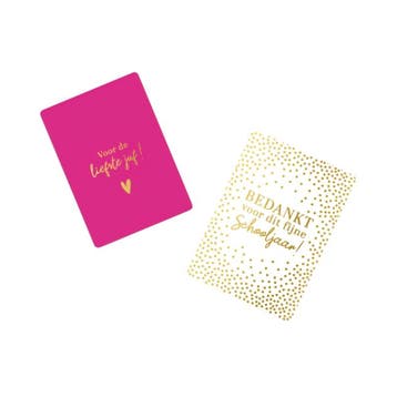 2x mini kaartje - bedankt voor dit fijne schooljaar - lee..., Divers, Cartes de voeux, Verzenden