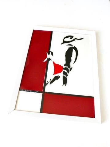 Jos Verheugen - Free after Mondrian, with Woodpecker (A267,