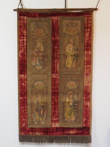 Textiel - 123 cm - 69.5 cm - Fragment van een stola,