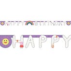 Peppa Pig Letterslinger Happy Birthday 1,7m, Verzenden