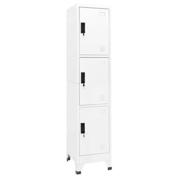 vidaXL Lockerkast 38x45x180 cm staal wit, Verzenden