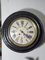 Horloge scolaire - Antique Bois - 1850-1900 - Horloge, Antiquités & Art, Antiquités | Horloges