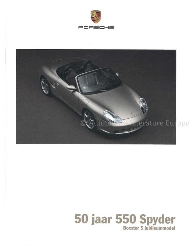2004 PORSCHE BOXSTER S 50 JAAR 550 SPYDER BROCHURE NEDERLA.., Boeken, Auto's | Folders en Tijdschriften, Ophalen of Verzenden