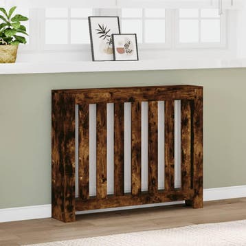 vidaXL Radiator Cover Gerookt eiken Bewerkt hout, Doe-het-zelf en Bouw, Verzenden, Nieuw