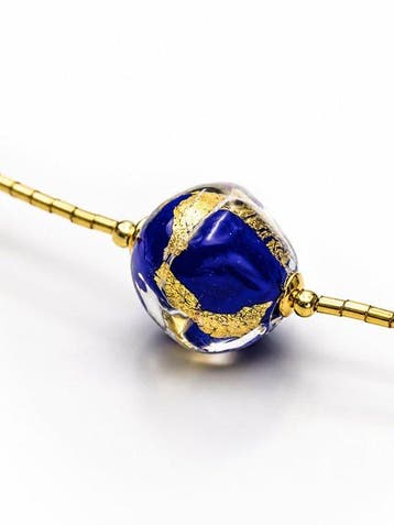 24 karaat - Murano-glas, Geel goud - Halsketting -