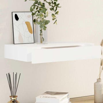 vidaXL Wandschap met lade zwevend MDF wit, Huis en Inrichting, Verzenden, Nieuw