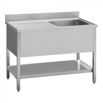 RVS spoeltafel met onderschap + achteropstand en spoelbank, Zakelijke goederen, Horeca | Keukenapparatuur, Verzenden, Nieuw in verpakking