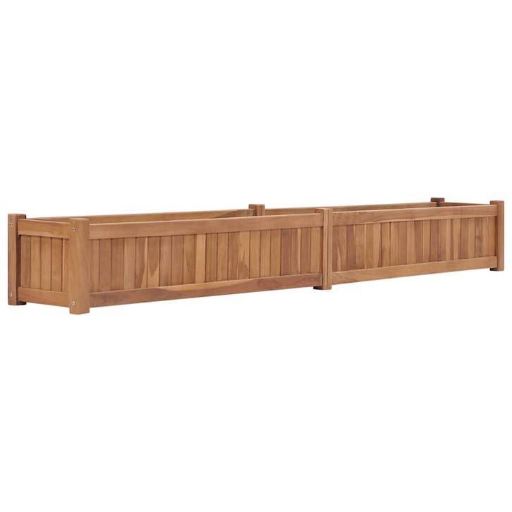 vidaXL Plantenbak verhoogd 200x30x25 cm massief teakhout, Jardin & Terrasse, Pots de fleurs, Envoi