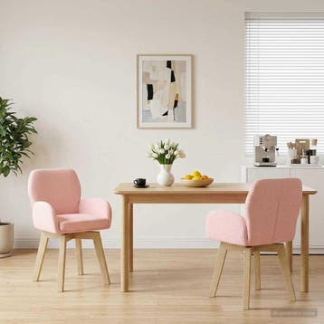 vidaXL Draaikrukken 2 st Bouclé Roze 54 x 58 x 87 cm, Verzenden, Nieuw