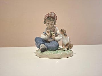 Lladró - Juan Huerta - Figure - Bambino con Cagnolino e, Antiquités & Art