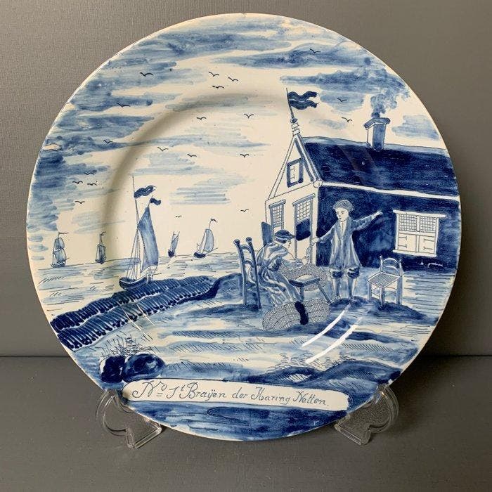 Haringbord Delft - Bord - Aardewerk - t Braijen der, Antiek en Kunst, Antiek | Glaswerk en Kristal