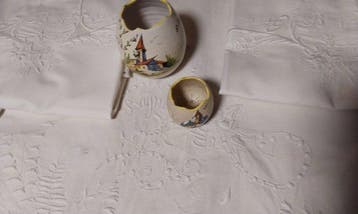 Drap de lit (3) - 280 cm - 200 cm - Anciennes broderies