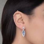 Sans prix de réserve - Boucles doreilles Plaqué or Saphir -, Bijoux, Sacs & Beauté, Boucles d'oreilles