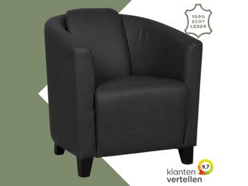 Leren fauteuil Press - Toledo Antracite (donkergrijs) -, Huis en Inrichting, Fauteuils, Nieuw, Ophalen of Verzenden, Eigentijds, Klassiek, Retro, Romantisch, Vintage