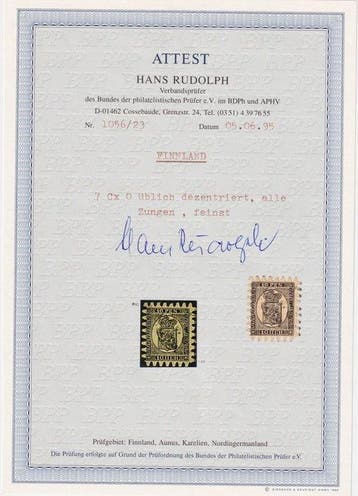 Finland - Finnland 1866 – 3 klassieke wapenuitgaven – 10, Gestempeld