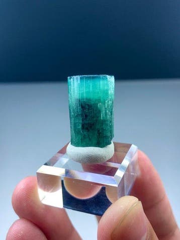 tourmaline bleue Cristal - Hauteur : 24 mm - Largeur : 15, Verzamelen